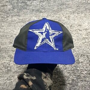 Vintage 90s Dallas Cowboys Snapback Hat Blue Black NFL Adjustable Cap NEW W TAGS